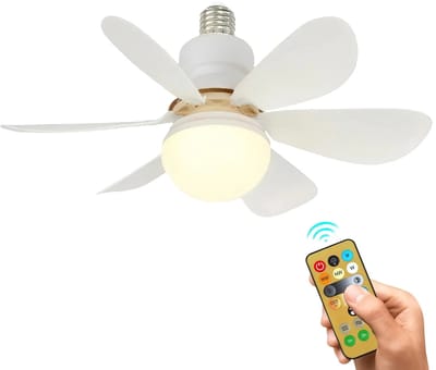 MakkelijkMooi Plafondventilator - Lamp met Ventilator - E27-Fitting - Handige Afstandsbediening - Energiezuinige LED-verlichting