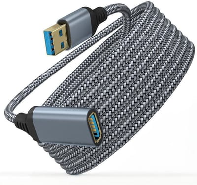 Nereb – USB 3.0 Verlengkabel 1 Meter – Mannelijk naar Vrouwelijk – Snelle Data Overdracht tot 5Gbps – Nylon Kabel – Zwart