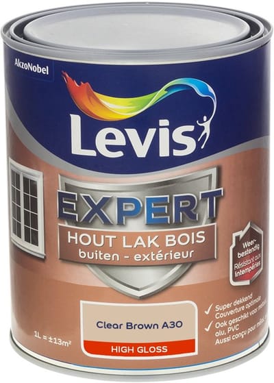 Levis - Expert Hout Lak Buiten High Gloss Mix - Clear Brown A30 - Mengverf - 1 L