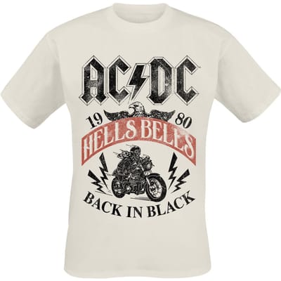 AC/DC T-shirt - Hells Bells 1980 - S tot XXL - voor Mannen - beige