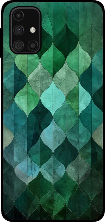 Smartphonica Telefoonhoesje Geschikt voor Samsung Galaxy M31s met groene bladeren opdruk - TPU backcover case green leaf design - Groen geschikt voor Samsung Galaxy M31s