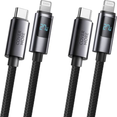 Usb C naar Lightning kabel - Snellader - Premium - Lange levensduur - Stevig - Onverwoestbaar - Veilig - Gecertificeerd - 2 stuks - 1m - Zwart