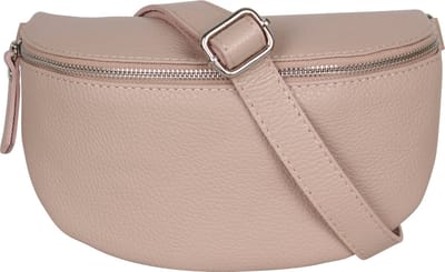 AmbraModa GLX1 - kleine heuptas buiktas crossbodytas, ideaal voor vakantie, reizen, uitgaan gemaakt van echt leer. Nuderoze