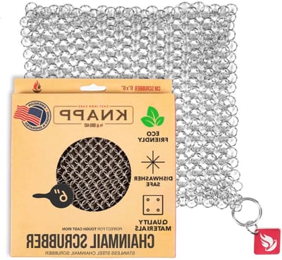 Ring Schoonmaker - Kettingmail Schrobber - Kookgerei Reinigen - Roestvrij Staal - 15 x 15 cm - Zilver