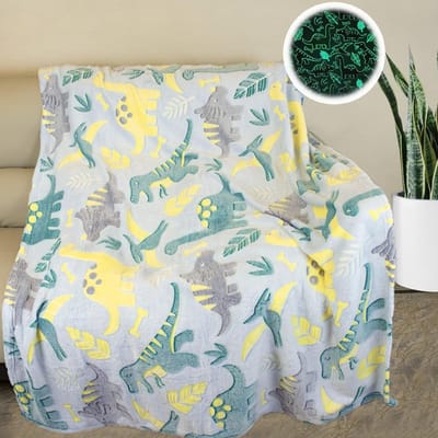 Zachte Fluffy Dinosaurus Dekentje voor Kinderen, Licht in het Donker, Perfecte Cadeaus voor Dinosaurusliefhebbers, 130 x 150 cm, Ideaal voor Slapen en Spelen