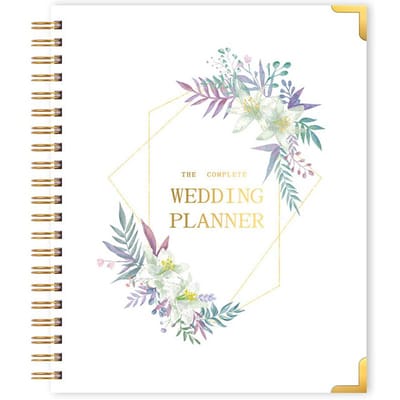 Bruiloftplannerboek voor de bruid Bruiloftplanner met 5 tabbladen 11,4 x 9,4 inch wit