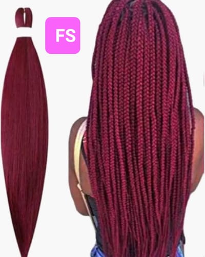 Frazimashop 30 Inch Pre-Gestrekt Jumbo Vlechthaar - Kleur #900 Burgundy voor Box Braids & Crochet Braids