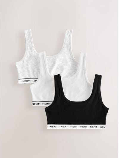 Next - Meisjes - Set van 3 crop tops - Wit