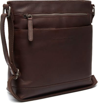 The Chesterfield Brand Leren Schoudertas Almeria Shoulderbag Brown Donkerbruin