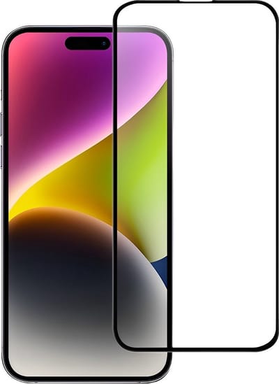 LuxeBass full glass screenprotector voor Apple iPhone 15 | gehard glas | valbescherming tot 1m | volledige bedekking | display beschermfolie