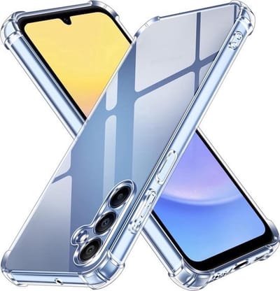 Anti shock Siliconen met Camera/Lens Bescherming Hoesje - Geschikt voor Samsung Galaxy A25 - Extra sterke hoeken back cover - Transparant