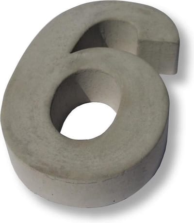 Huisnummer Beton, cijfer 6, Hoogte 20 cm | Huisnummer beton | Huisnummers | Huisnummer modern | Betonnen huisnummer | Gratis verzending!