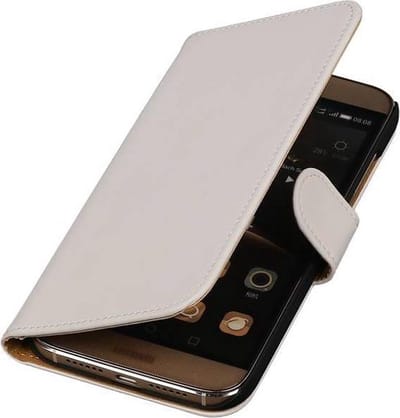 Bookstyle Wallet Case Hoesje Geschikt voor Huawei G8 Wit