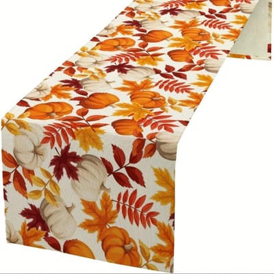 Drapeaux de table, Nappes, Motifs de mode. Convient pour les réunions de famille, les dîners, les cafés, les fêtes de Noël et les goûters cosy. 150x33cm beige