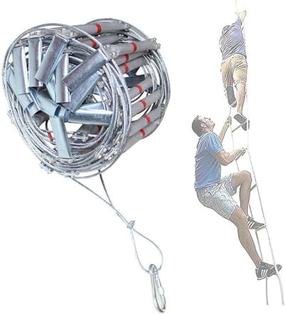 Noodtrap - Ontsnapping ladder - Veilige redding - Aluminium legering - 15 meter - Zilver