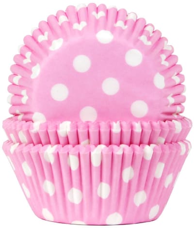 House of Marie Cupcake Vormpjes - Stip Baby Roze - pk/50 - Baking Cups voor Muffins en Cupcakes