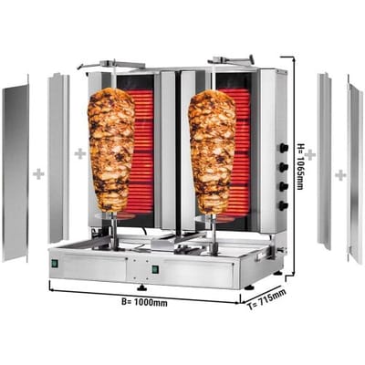 GGM Gastro Elektro Gyros-/ Dönergrill - 4+4 Brenner - max. 120 kg - inkl. 2 Flügeltüren