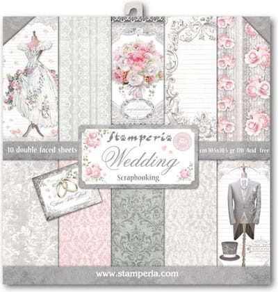 Stamperia - Wedding 12x12 Inch Paper Pack (SBBL18)