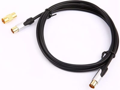 JVC antennekabel COAXIAL CABLE BLACK MALE/MALE ADAPTOR FEMALE/FEMAL