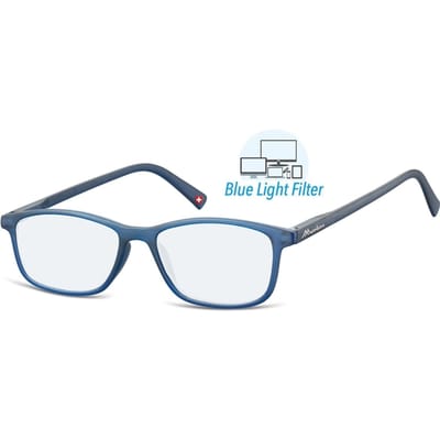 Montana Eyewear BLF51A leesbril - beeldschermbril +1.00 blauw - rechthoekig - incl. hardcase
