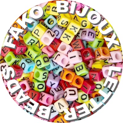 Fako Bijoux® Letterkralen Vierkant - Alfabet kralen voor sieraden - 500 stuks