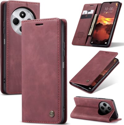 CaseMe Hoesje - Geschikt voor Xiaomi Redmi 14C Hoesje - CaseMe 013 Book Case - Bordeaux