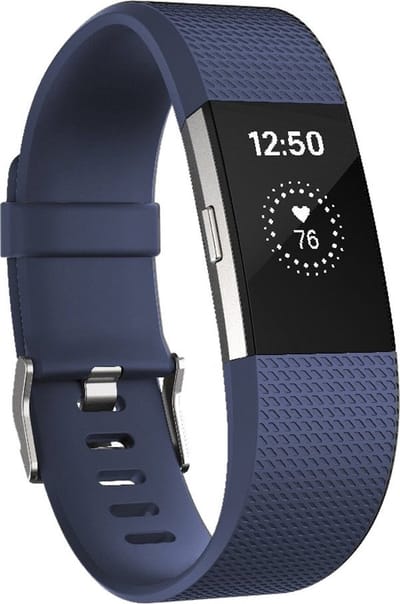 By Qubix - Compatible Fitbit bandje - Geschikt voor fitbit Charge 2 sportbandje - Maat: Large - Navy - Horlogeband - smartwatchbandje