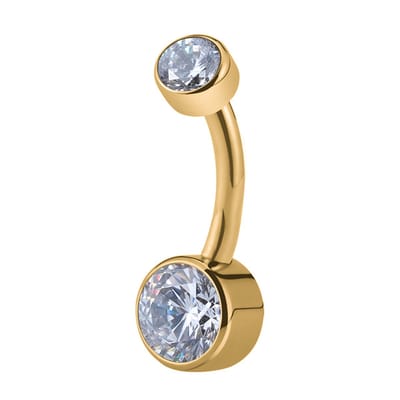 Piercing titanium gold plated bezels 12 mm - LMPiercings