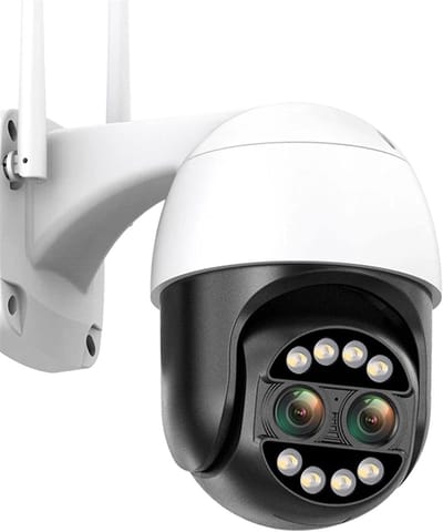 Beveiligingscamera Dubbele Lens - PTZ Camera Outdoor - Huis Beveiligen - AI Menselijke Detectie - 4MP Met 32GB - Universeel