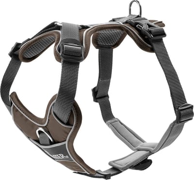 Hunter Harnas Divo Bruin&Grijs - Hondentuig - S 45-56 Cm