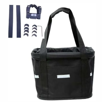 SAVI® Hondenfietsmand - Fietstas Hond - Hondenfietsmand Afneembaar - Zwart - ‎24cm x 34cm x 25cm