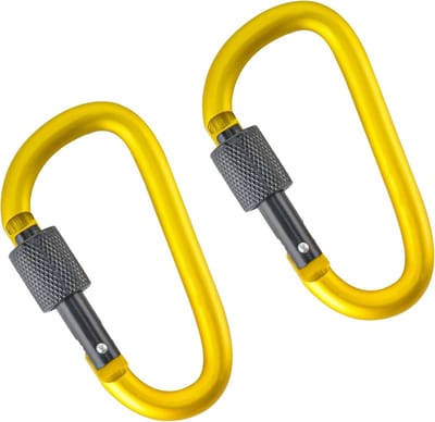 Aluminium Karabiner Clips met schroefslot - Compact Travel & Camping Essentials voor sleutelring, outdoor avonturen en vrouwen vakantie uitrusting