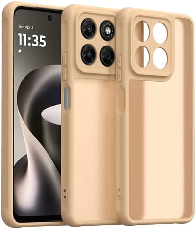 Hoesje geschikt voor Motorola Moto G47/G37/G37 Power - Phonesta AirFrost Semi-Transparante Back Cover - Mat Sandstone Beige