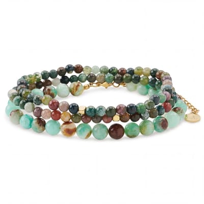 Mediterranean | Armbandenset met natuurstenen kralen in zeetinten