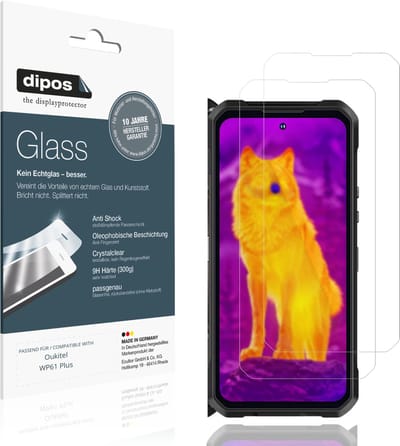 dipos – 2x Pantserfolie geschikt voor Oukitel WP61 Plus | 9H Screenprotector
