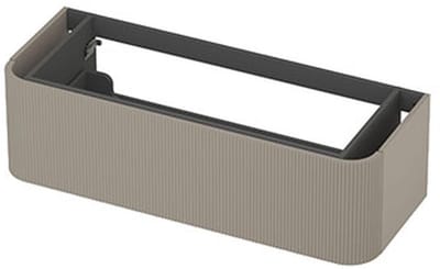 INK - Afgeronde Onderkast Gelakt 1 Lade Softclose met Gefreesd Front Tbv Grepen - 1200x450x350 Mm - Mat Creme Cotton