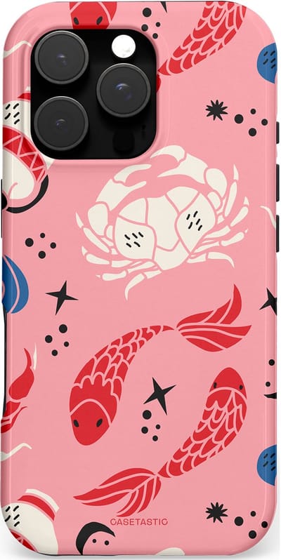 Casetastic hoesje geschikt voor Apple iPhone 16 Pro - MagSafe - Dubbellaagse bescherming - Zodiac in kleur - Fashion Case - Lichtroze Koraal Perzik