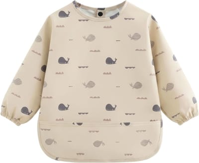Waterdichte lange mouw slabbetjes voor baby's, unisex en geschikt voor peuters - ideaal voor knoeien en gemakkelijk schoon te maken