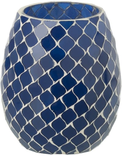 J-Line geurkaars Mia Mozaiek - Juniper Love - glas - blauw - small - 90U