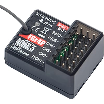 FlySky FGR4P 2.4GHz 4CH AFHDS 3 RC-ontvanger PWM/PPM/I.bus/S.bus Uitgang voor FSG4P Zender RC Auto zwart