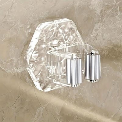 1 st Zonder Boren Plakbare Wandmontage Houder voor Dweil & Bezem - Duurzaam Plastic Ruimtebesparend Ontwerp met Verstelbare Armen