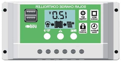 Y&H Laadregelaar voor zonnepaneel, 30 A, 12 V/24 V, loodzuur-/lithiumbatterij met dubbel lcd-display met USB-achtergrondverlichting en timer aan/uit
