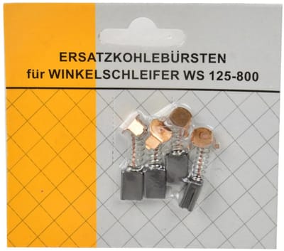 GEKO Koolborstels voor slijpmachine - 5x8x10 mm - Set van 4 stuks - Met groeven