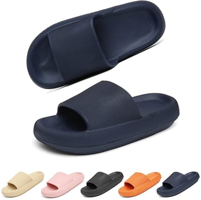 Geweo Slippers Heren Dames - EVA Badslippers Unisex - Anti-Slip en Stevig Voetbed - Anti-lawaai - Blauw - Maat 37/38