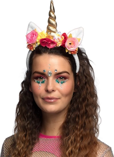 Boland - Diadeem Rosy unicorn - Één maat - Volwassenen - Vrouwen - Fantasy - Eenhoorn