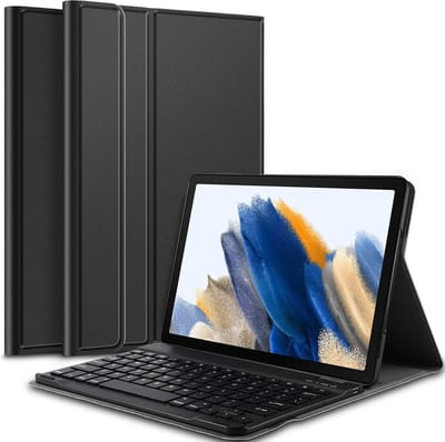 Hoes met Toetsenbord geschikt voor Samsung Tab A8 2021 / 2022 - Book Case Cover Hoesje met Toetsenbord Zwart
