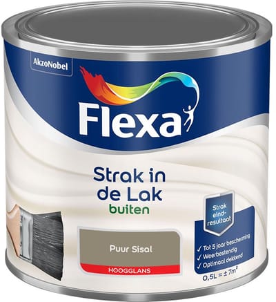 Flexa - Strak In De Lak Buitenlak Hoogglans - Puur Sisal - Mengverf - 500 Ml