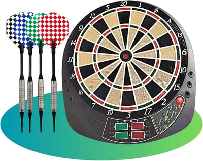 Elektronisch Dartbord met LED-Displays voor 16 Spelers - Inclusief 12 Dartpijlen en Reservepunten