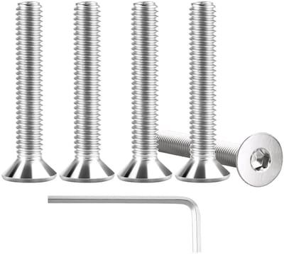 Set van 60 RVS verzonken schroeven M4 x 25 mm met zeskantkop voor mechanische toepassingen, ideaal voor constructie en reparatie