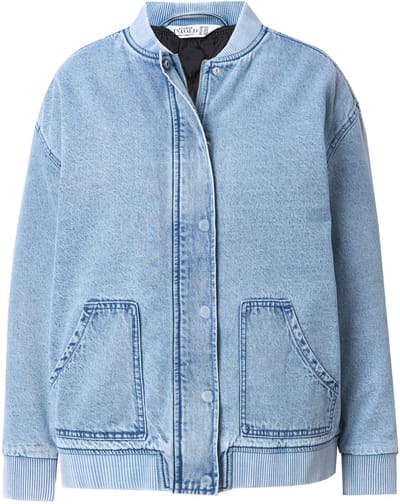 Studio Untold - Dames - Denim bomberjack doorgestikte voering - Licht blauw denim - Maat 42+